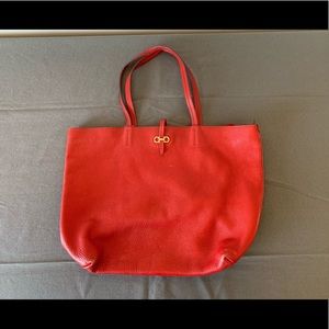 Salvatore Ferragamo Red Leather Tote